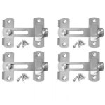 4pcs loquet � bascule porte coulissante en acier inoxydable verrou de porte barre de loquet s�curit� ...