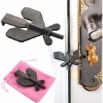 4pcs noir verrouillage de porte 3 en 1 pour la s�curit� de porte de voyage dispositifs de verrouillage ...