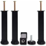 4pcs pied de lit  visser metal pieds pour sommier  lattes universel pieds de meubles noir, pieds de ...