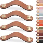 [jamais utilis�]4pcs poign�e meuble cuir, bouton porte placard poignee cuir bouton de tiroir, poignee ...