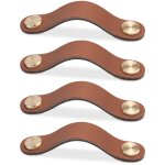 4pcs poign�e meuble cuir, bouton porte placard poignee cuir bouton de tiroir, poignee de meuble vintage ...