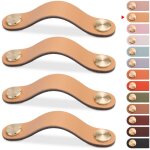 4pcs poign�e meuble cuir, bouton porte placard poignee cuir bouton de tiroir, poignee de meuble vintage ...