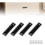 4pcs poign�e porte coulissante, aluminium poignee de porte exterieur, noir poign�e baie vitr�e coulissante ...