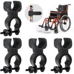 4pcs porte b�quilles, support de canne de marche, support de canne pour fauteuil roulant, rollator, scooter ...