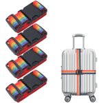 4pcs sangle de bagage r�glable avec boucle, sangle valise ceinture � bagages crois�e suitcase belt s�curit� ...