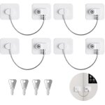 4pcs securite fenetre enfant, securite placard enfant avec 4 cl�s, adh�sif puissant, pour fen�tres bloque ...