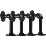 4pcs support �tag�re mural 15 x 8 cm r�tro en m�tal �querre de tuyau industriel bride de plancher shelf ...