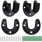 4pcs tringle � rideaux en forme de u, support de tringle � penderie � rideaux, douilles de poteau de ...