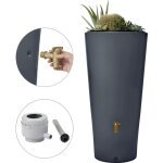 4rain - rservoir vaso 2en1 220 l, gris graphite incl. robinet de vidange en plastique et raccord de ...