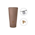 4rain kit rservoir vaso 2en1 220 l taupe avec robinet pe imitation laiton, bac  plantes intgr et ...