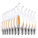 4w e14 ampoule de filament led flamme bougie 2700k blanche chaude equivalent incandescente halog�ne 40w ...