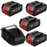4x batterie & chargeur al1820cv pour bosch 18v 5. 0ah - compatible gdr, gds, gks, gsr 2607336092, 2607336236 ... 4x batterie & chargeur al1820cv pour bosch 18v 5. 0ah - compatible gdr, gds, gks, gsr 2607336092, 2607336236 ...