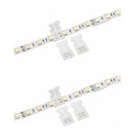 4x connecteur rapide double droit � 2 broches pour ruban led blanc 12v 24v clip fixation raccord accessoire ...