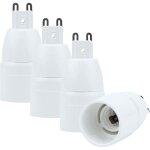 4x douille de lamp adaptateur g9 � e14 en blanc - jeu de 4 reformatage convertisseurs pour douille de ...