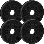 4x filtres � charbon actif compatible avec beko hca 62640 wh, hcb 91845 bxh, hcb 91845 bdxh, hca 62640 ...