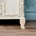 4x pieds de meubles en bois style europ�en sculpt� pieds de meubles d�coratifs pieds pour soutenir armoire, ...