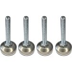 4x pied r�glable v�rin vis de r�glage cape acier inox avec patin t�flon ptfe ajustable poussoir but�e ...