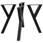 Metalopro - 4x pieds de table en mtal ? acier noir durable pour table basse, table  manger, bureau, ...