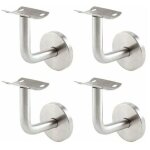 4x supports de main courante inox 304 pour rampe escalier acier inoxydable soutien support mural