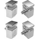 4x taquet pour plateau tablette verre vitre amortisseur silicone finition nickel�e verrouillable support ...