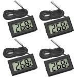 4x thermom�tre num�rique lcd moniteur de temp�rature avec sonde externe pour r�frig�rateur cong�lateur ...