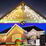 5 - 30m rideau lumineux led cha�ne lumineuse, blanc chaud pluie glac�e rideau lumineux ext�rieur int�rieur ...