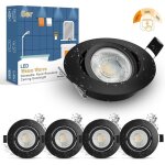 5  7w spot led encastrable noir dimmable ip44 extra plat plafonnier encastr 220v rond orientable 2800k ...