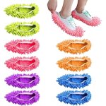 5 couleurs 5 paires chaussons mop, microfibre poussi�re mop chaussures, lavable et r�utilisable chaussons ...