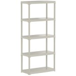 tagre de rangement 5 niveaux 80x40x176 cm - etagre beige polypropylne rsistant charge 150 kg anti ...