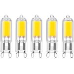 5 - pcs 2w g9 culot capsules cob led ampoule 220v 200 lumen 10w - 20w ampoule halog�ne �quivalent pour ...