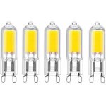 5 - pcs 2w g9 culot capsules cob led ampoule 220v 200 lumen 10w - 20w ampoule halog�ne �quivalent pour ...