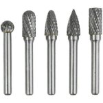5 pcs 6mm queue 10mm t�te tungst�ne carbure double coupe rotary burr set pour travail du bois gravure ...