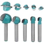 5 pcs 6mm tige routeur core box bits cnc fraise � rainure ronde outils � bois 6mm / 8mm / 10mm / 12mm ...