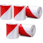5 pcs bande r�fl�chissante, 5cm�3m prismatic �tanche inclin�s forme de s�curit� rouleau de ruban de signalisat ...