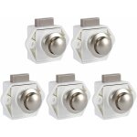 5 pcs bouton poussoir loquet sans cl�, serrure de porte meuble fermoir, bouton loquet verrou pour rv ...