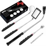 [jamais utilis�] 5 pcs outil de pr�hension magn�tique t�lescopique pour ramassage avec led, comprenant ...