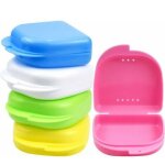 5 pi�ces boite appareil dentaire, mince bo�tes de dentier, bo�tes de rangement pour proth�se dentaire, ...