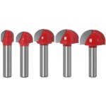 Gabrielle - 5 pices fraise  fond rond bois, 8mm routeur core box bits tige 12 / 16 / 19 / 22 / 25mm, ...