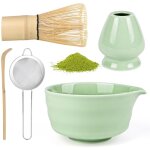 [jamais utilis�] 5 pi�ces matcha kit, ensemble � matcha, kit � matcha, avec cuillere matcha, bol matcha ...
