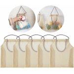 Snq - 5 pices sac en filet suspendu respirant, sacs de support de rangement de cuisine pour pommes de ...