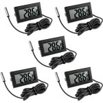 5 pices thermomtre frigo digital, sonde temperature numrique avec cran lcd, thermomtre temprature ...