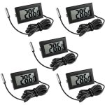 5 pices thermomtre frigo digital, sonde temperature numrique avec cran lcd, thermomtre temprature ...