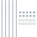 5 pi�ces tige filet�e m8, m8 � 300 mm tiges filet�es en acier inoxydable galvanis� � filetage complet, ...