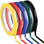 5 rouleaux de ruban adhsif pour tableau blanc de 3 mm, 66 mtres par rouleau, jaune, vert, noir, rouge, ...