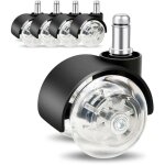 [jamais utilis] lot de 5 roulettes pour chaise de bureau 11 mm x 22 mm - roulettes roulantes douces ...