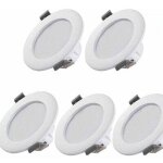 5 spots led pour salle de bain, ip44 superflat 35mm, 85mm de diam�tre, blanc, plafonnier encastr�, panneau ...