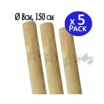 Lot de 5 tuteur en bois 150 cm  8 cm tuteurs sans pointe poteaux en bois piquets de fixation piquets ...