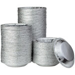 50 assiettes rondes jetables en aluminium de 20 cm (8 pouces) pour friteuses � air chaud, cuisson, conservatio ...