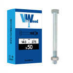 50 boulons de charpente t�te carr�e 14x275mm zingu� viswood