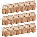 50 pcs boite cadeaux noel, decoration noel boite cadeau en papier kraft, petite boite cadeau noel pour ...